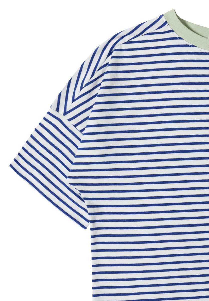T-Shirt mit Streifen und Kontrastdetail