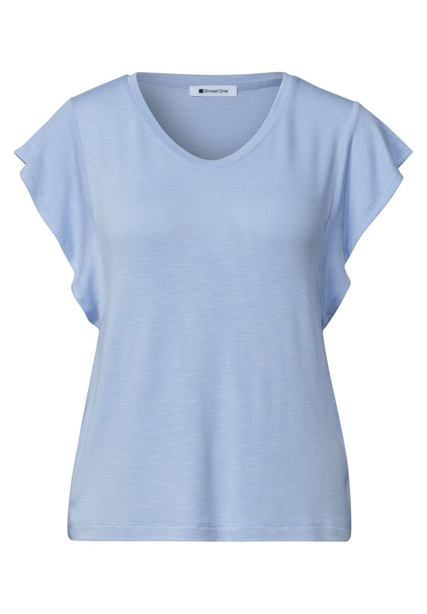 Shirt mit kurzen Volant-Ärmeln