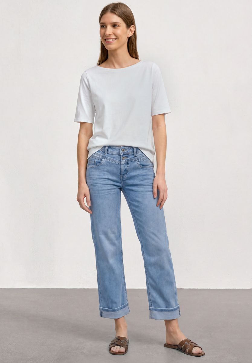 Straight Leg Jeans im Casual Fit mit Turn-Up