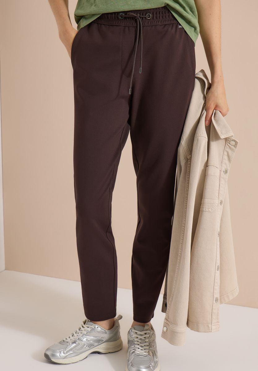 Mid Waist Slim Leg Hose im Casual Fit