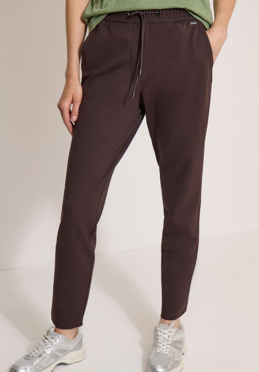 Mid Waist Slim Leg Hose im Casual Fit