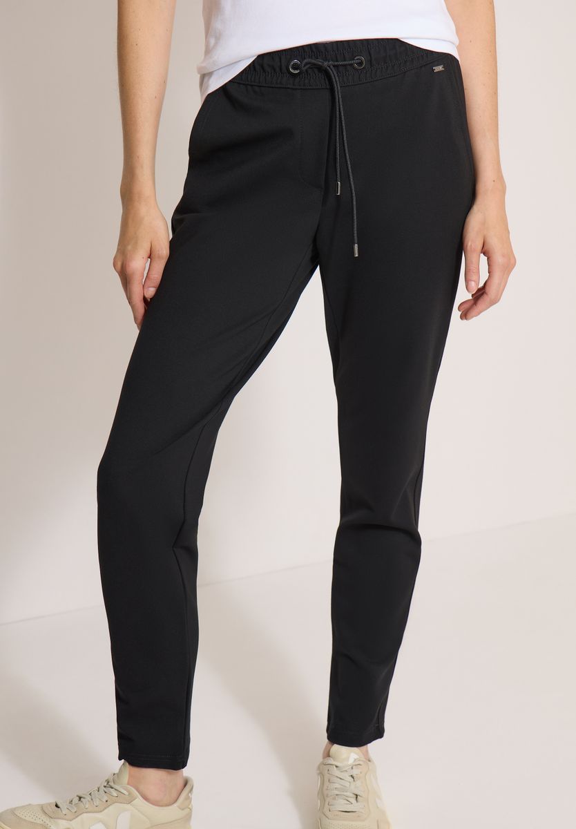 Mid Waist Slim Leg Hose im Casual Fit