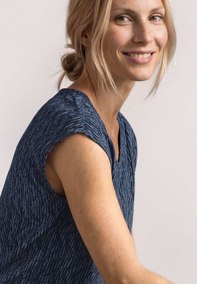 Dropped Shoulder Shirt mit Elastiksaum