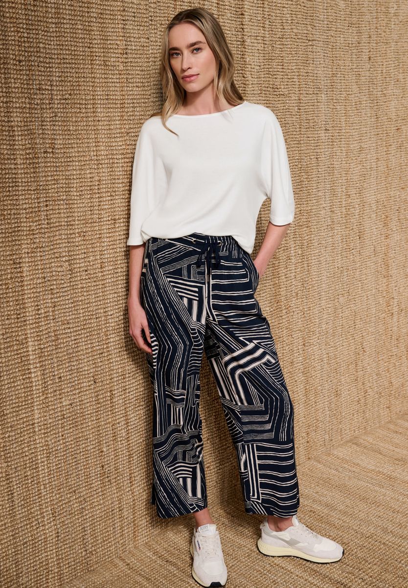 Basic Shirt mit Boat Neck und Elastikbund