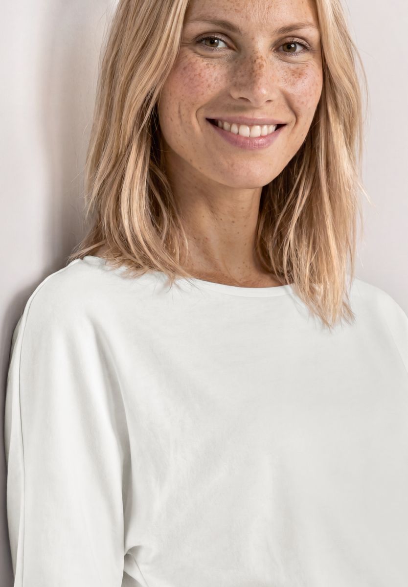 Basic Shirt mit Boat Neck und Elastikbund