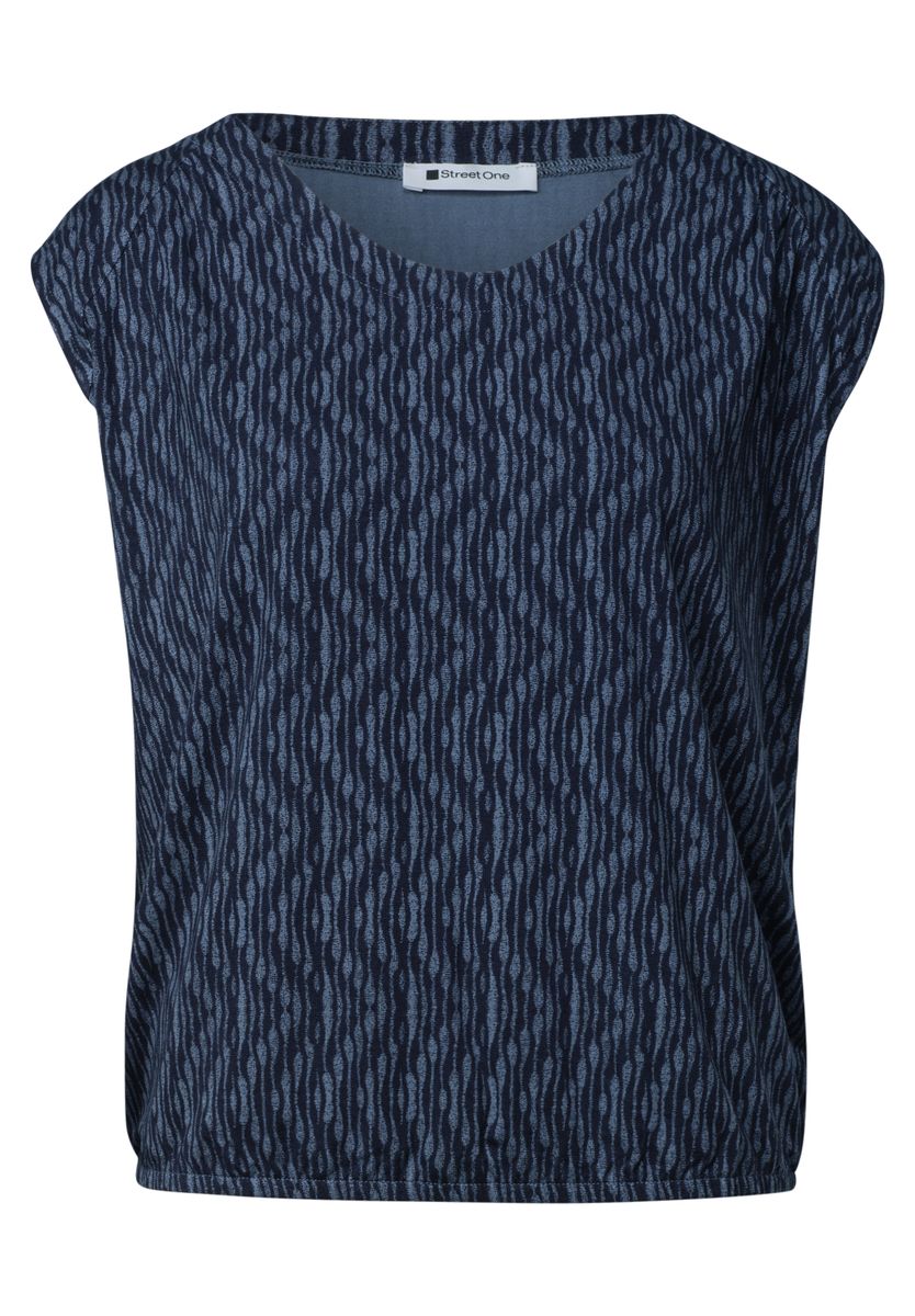Dropped Shoulder Shirt mit Elastiksaum