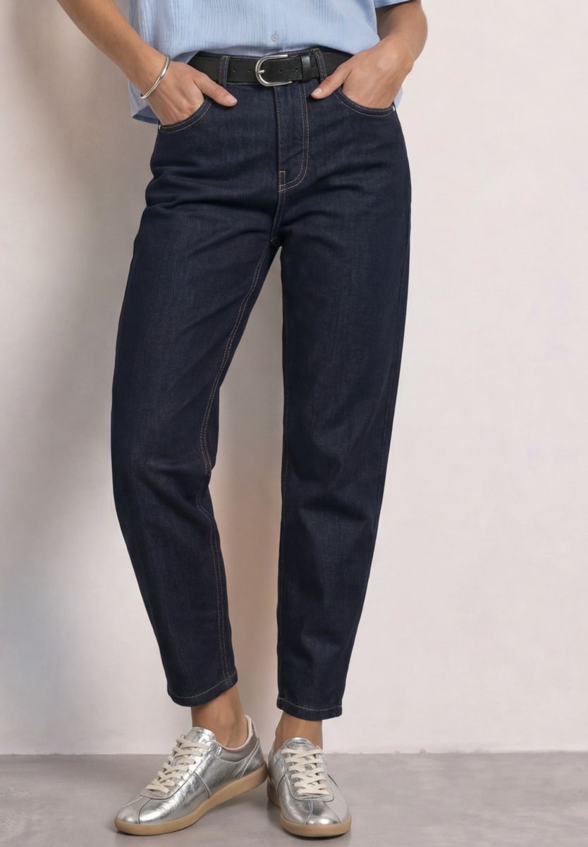 High Waist Barrel Leg Jeans im Loose Fit