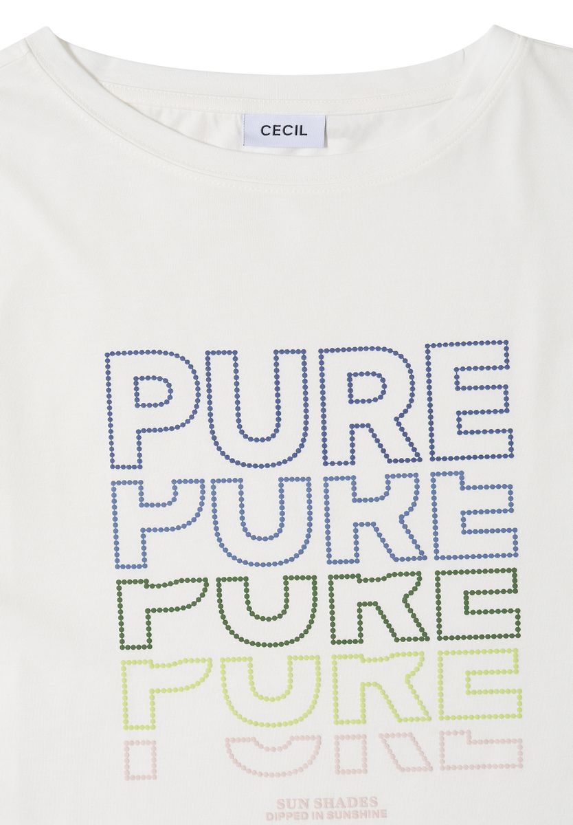 T-Shirt mit Boat Neck und Frontprint