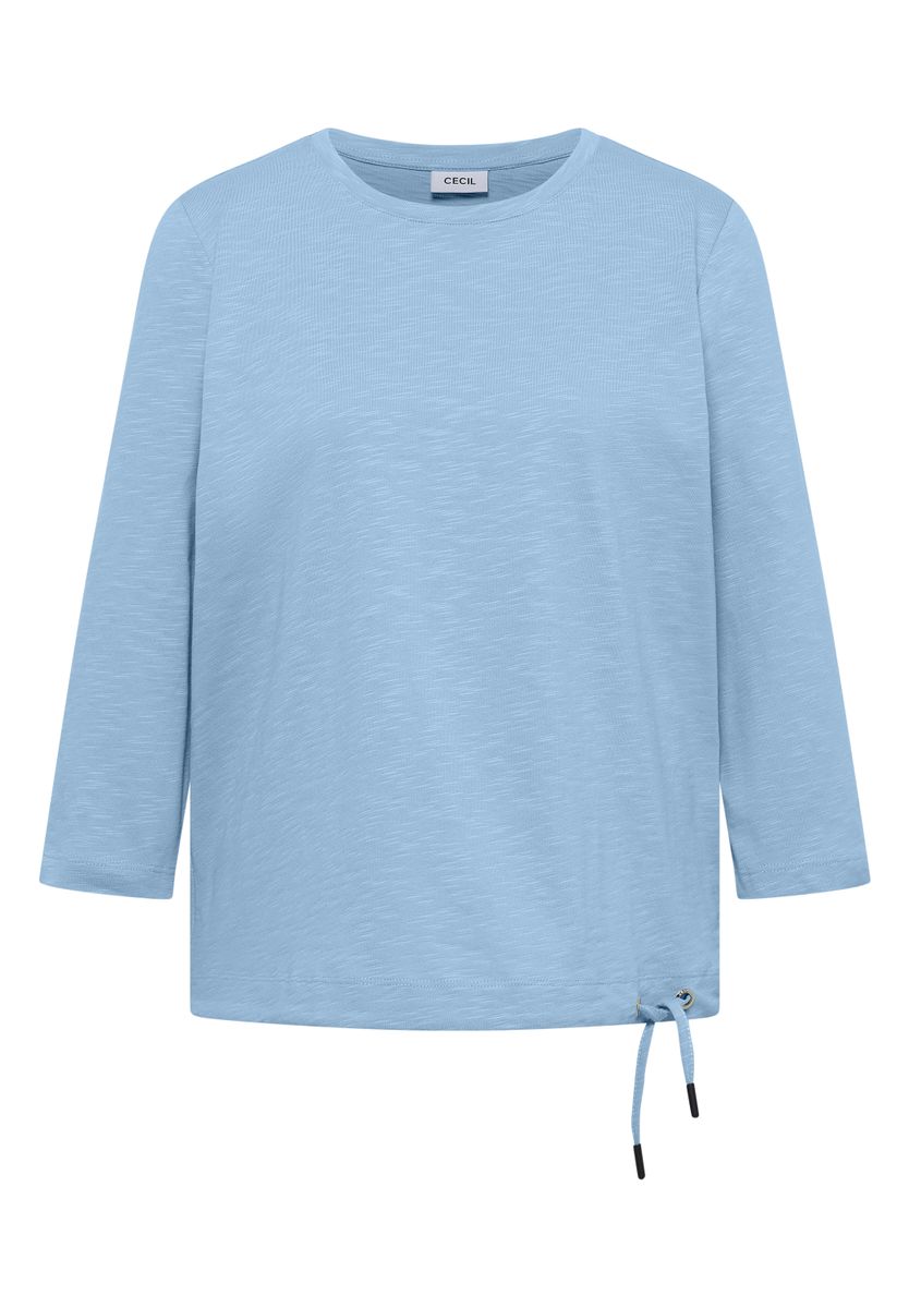 3/4-Arm Shirt mit Rundhals in Unifarbe