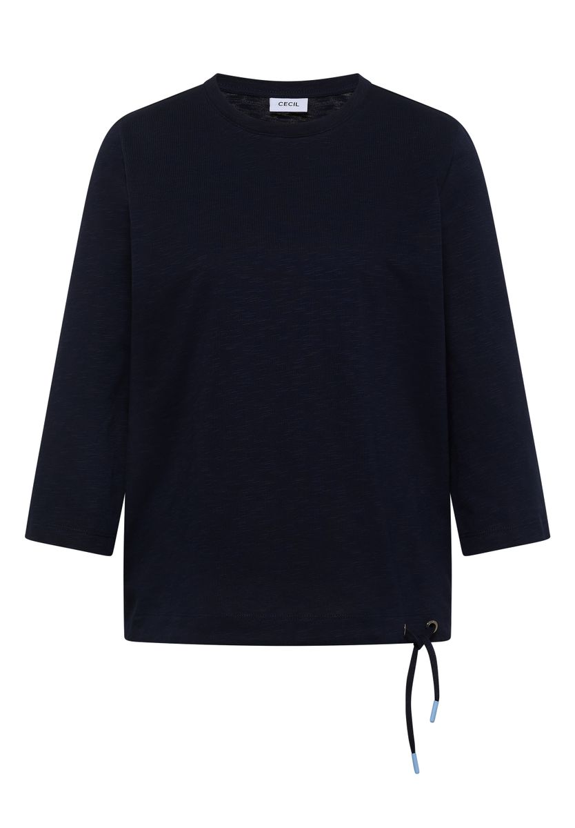 3/4-Arm Shirt mit Rundhals in Unifarbe
