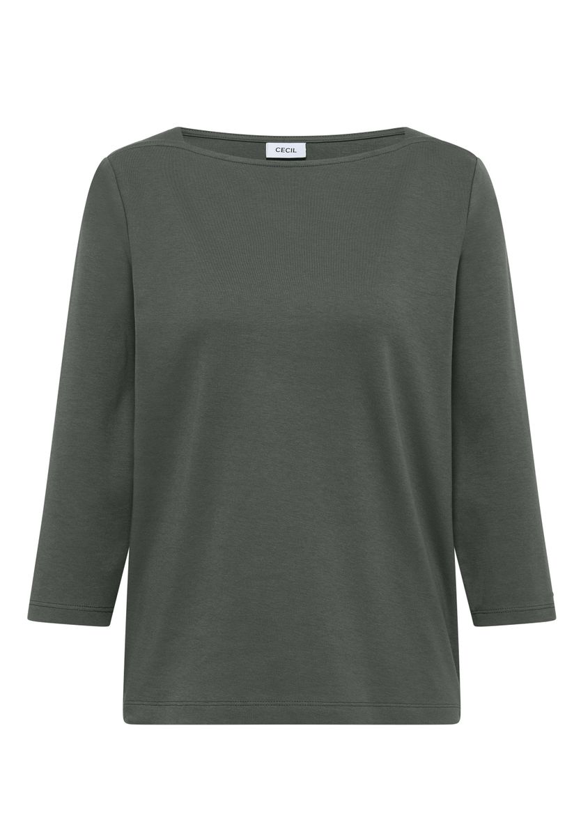 Basic Shirt mit U-Boot-Ausschnitt
