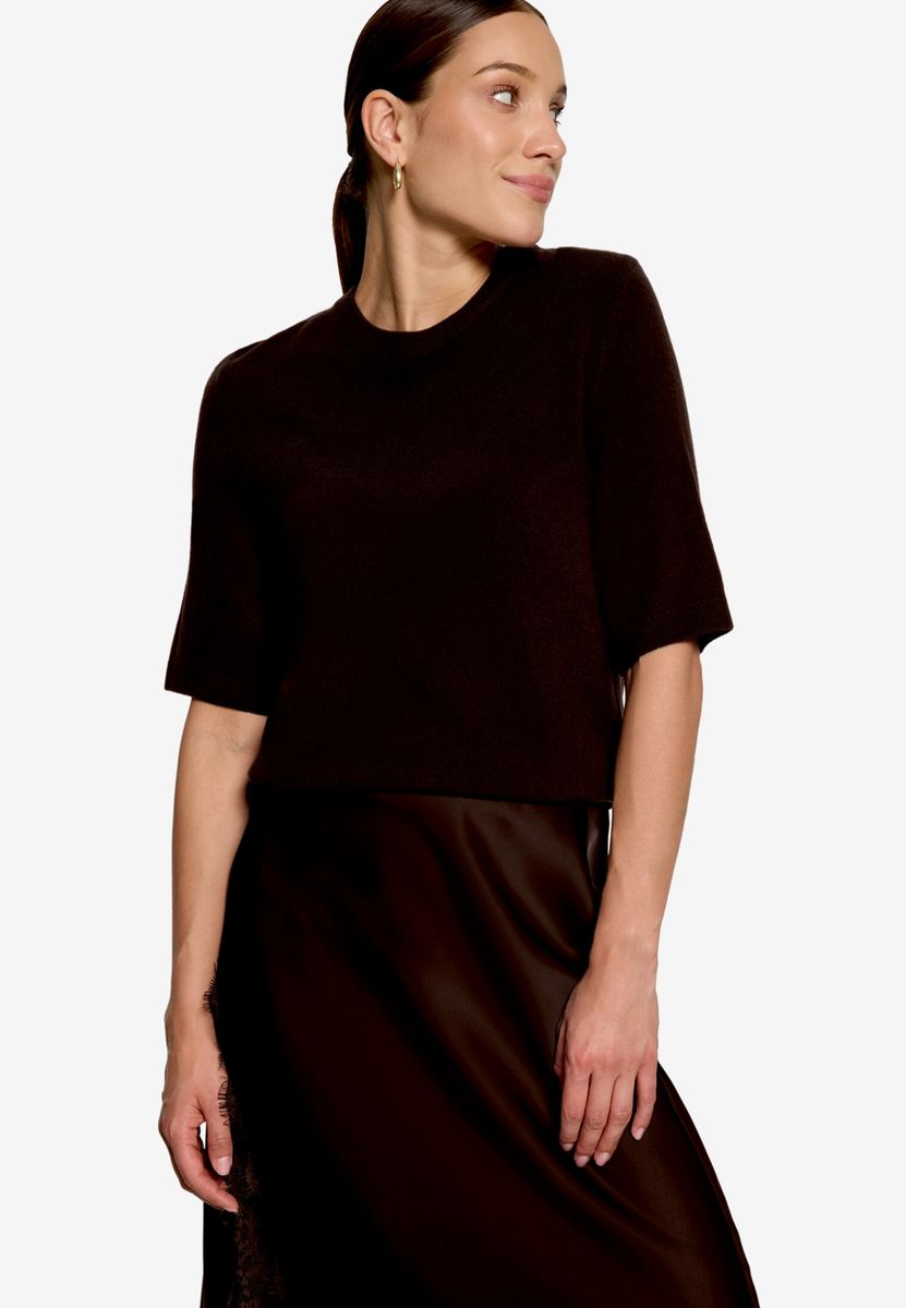 Basic-Strickpullover kurzarm