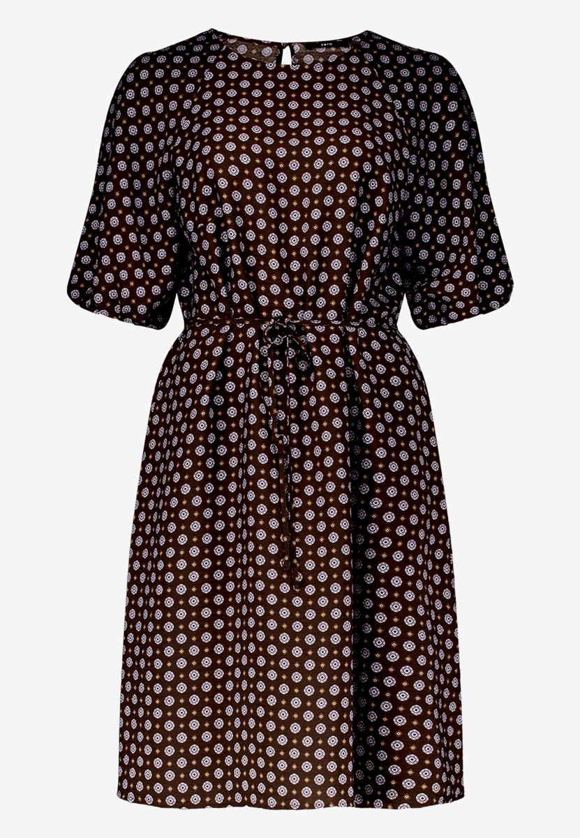 Gemustertes Minikleid mit Bindegürtel