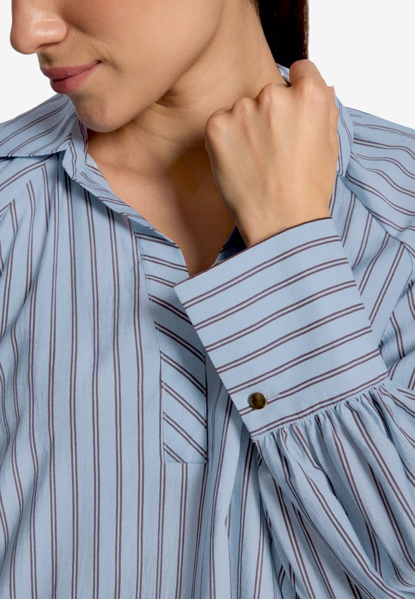 Gestreifte Bluse mit Hemdkragen