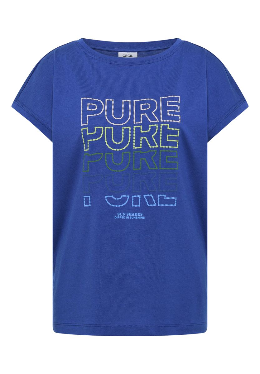 T-Shirt mit Boat Neck und Frontprint