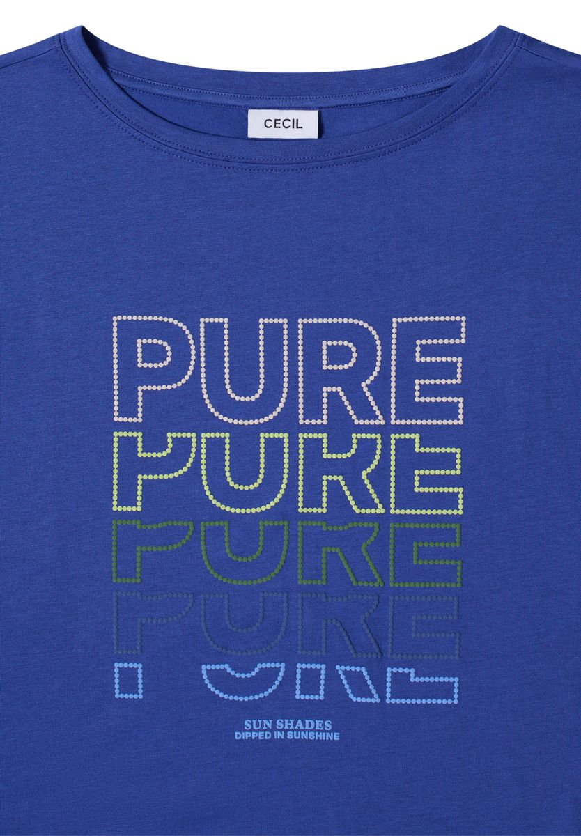 T-Shirt mit Boat Neck und Frontprint