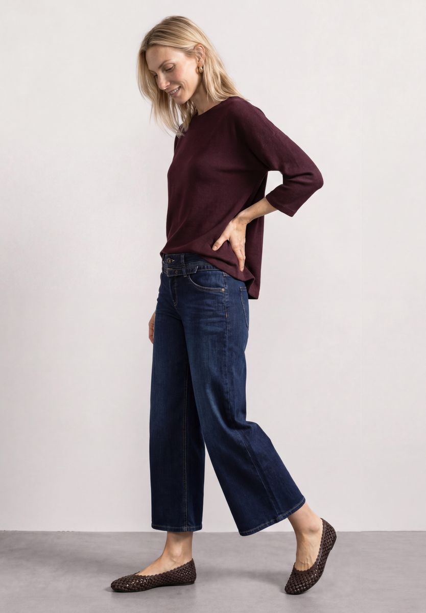 3/4-Arm Shirt in Strick-Optik