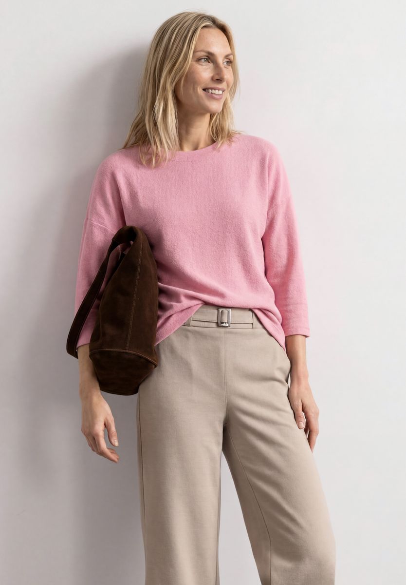 3/4-Arm Shirt in Strick-Optik