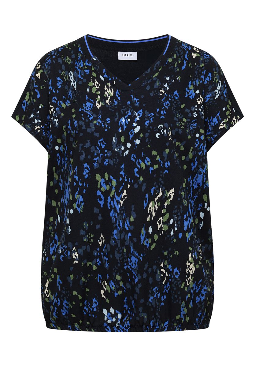 Kurzarm Blusenshirt mit Strukturmix