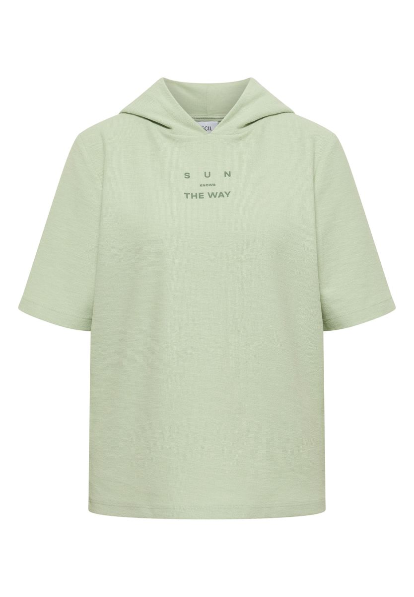 Kurzarm Shirt mit Kapuze und Wording