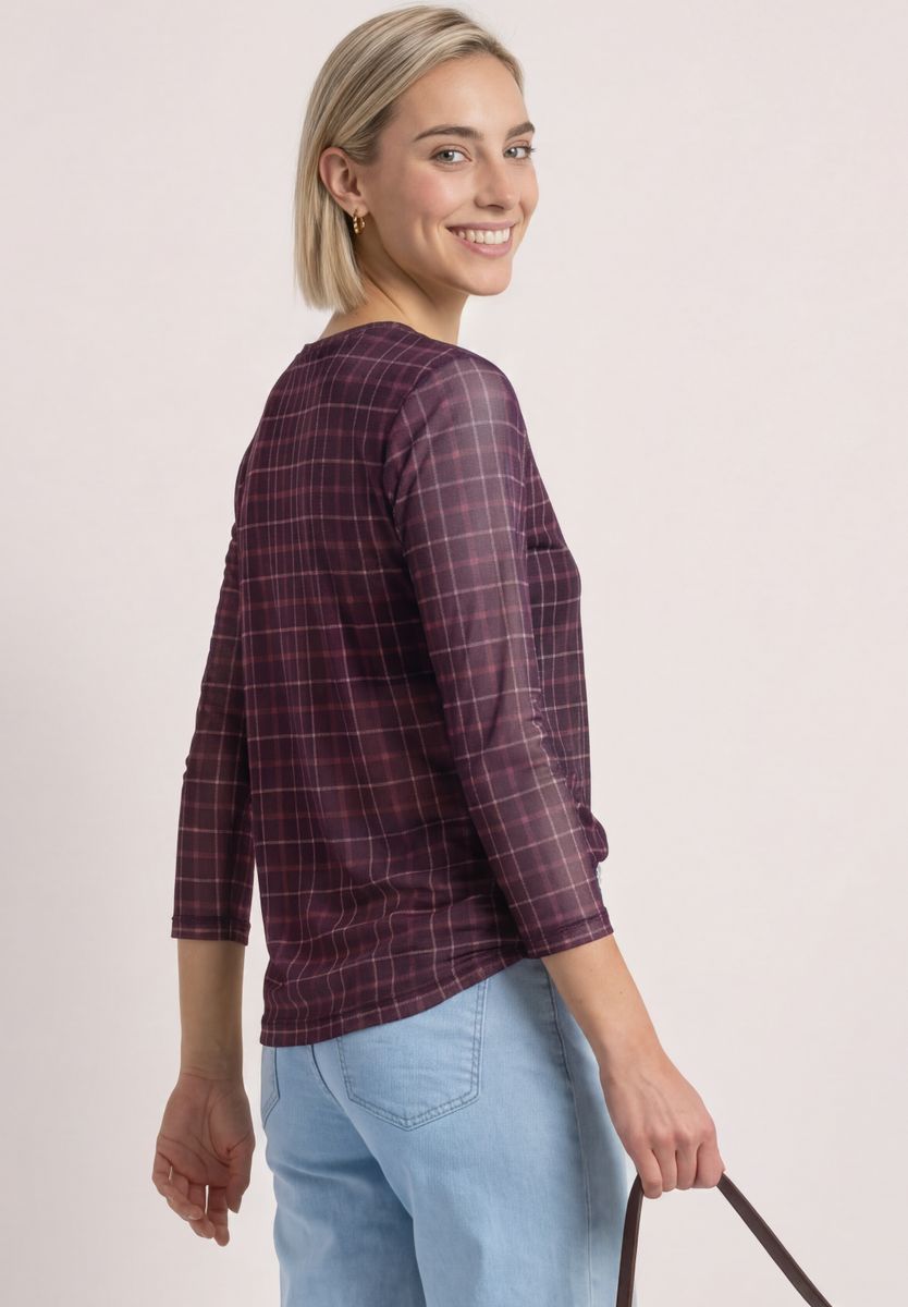 3/4-Arm Shirt aus Mesh mit Print
