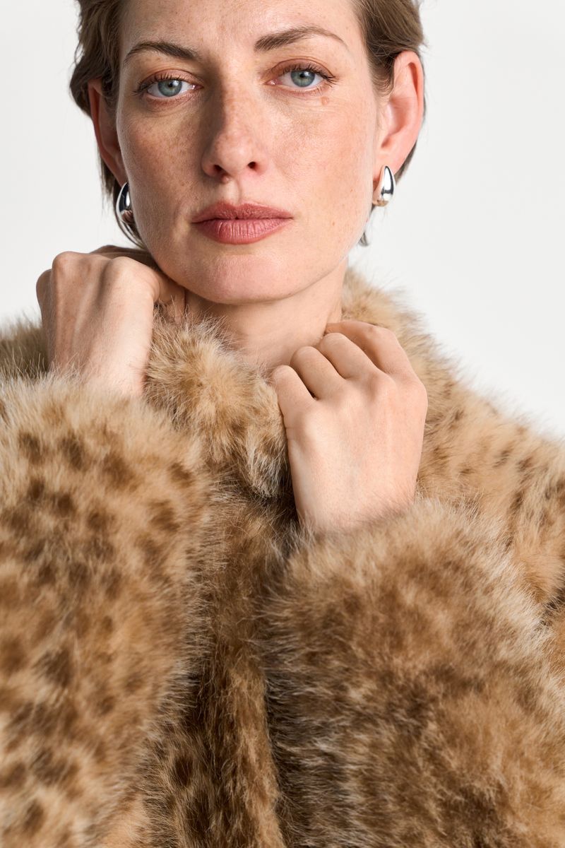 Marbled Faux Fur Jacket