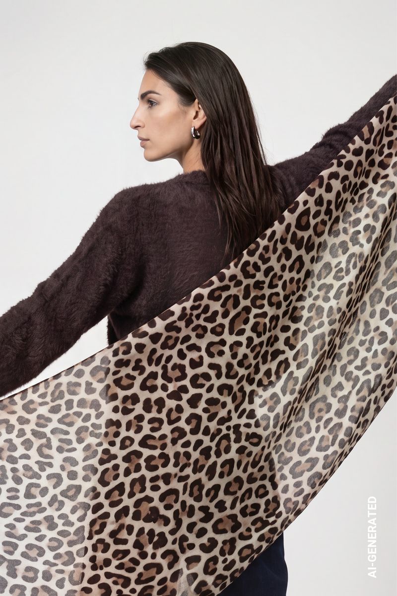 Schal mit Leoprint