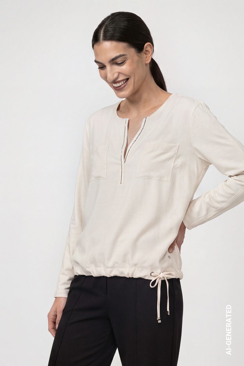Blusenshirt mit Schmuckdetails