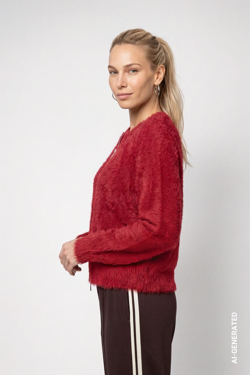 Strickjacke mit flauschiger Haptik