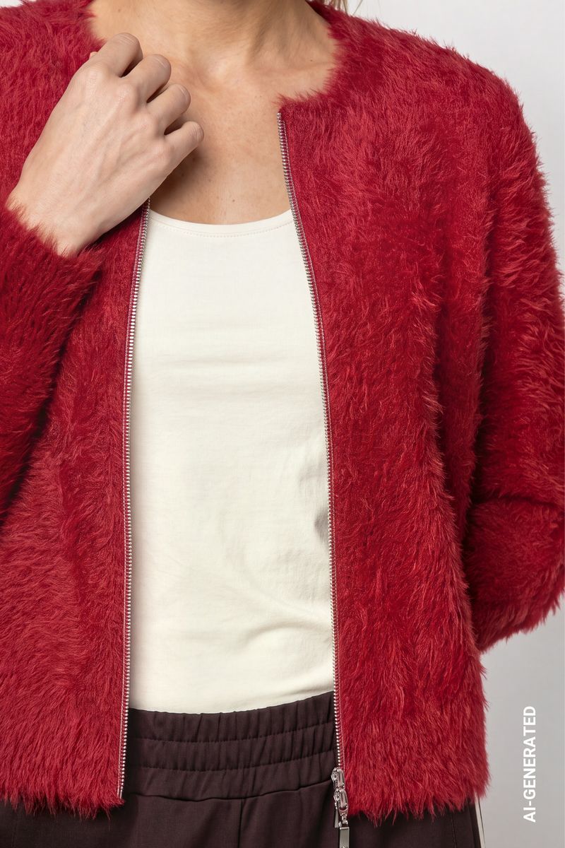 Strickjacke mit flauschiger Haptik
