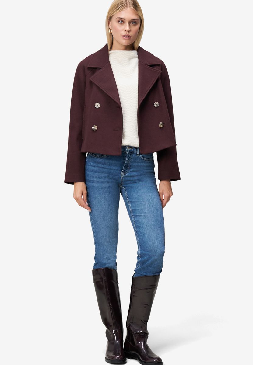 Damen Sweatshirt 3/4 Arm mit Fischgrätmuster