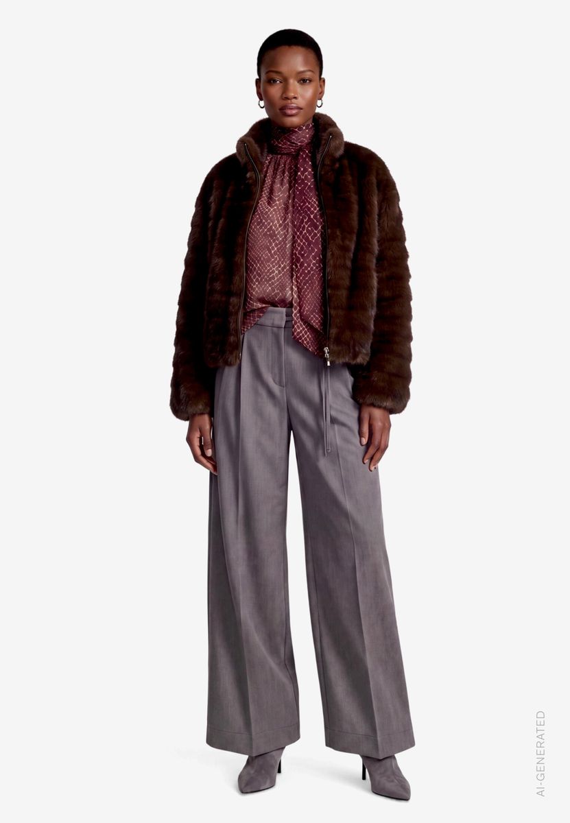 Damen Schluppenbluse mit Animalprint