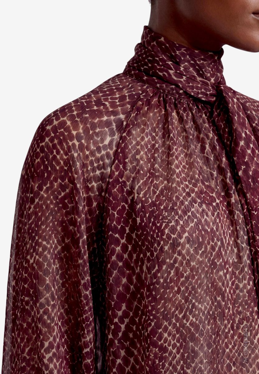 Damen Schluppenbluse mit Animalprint