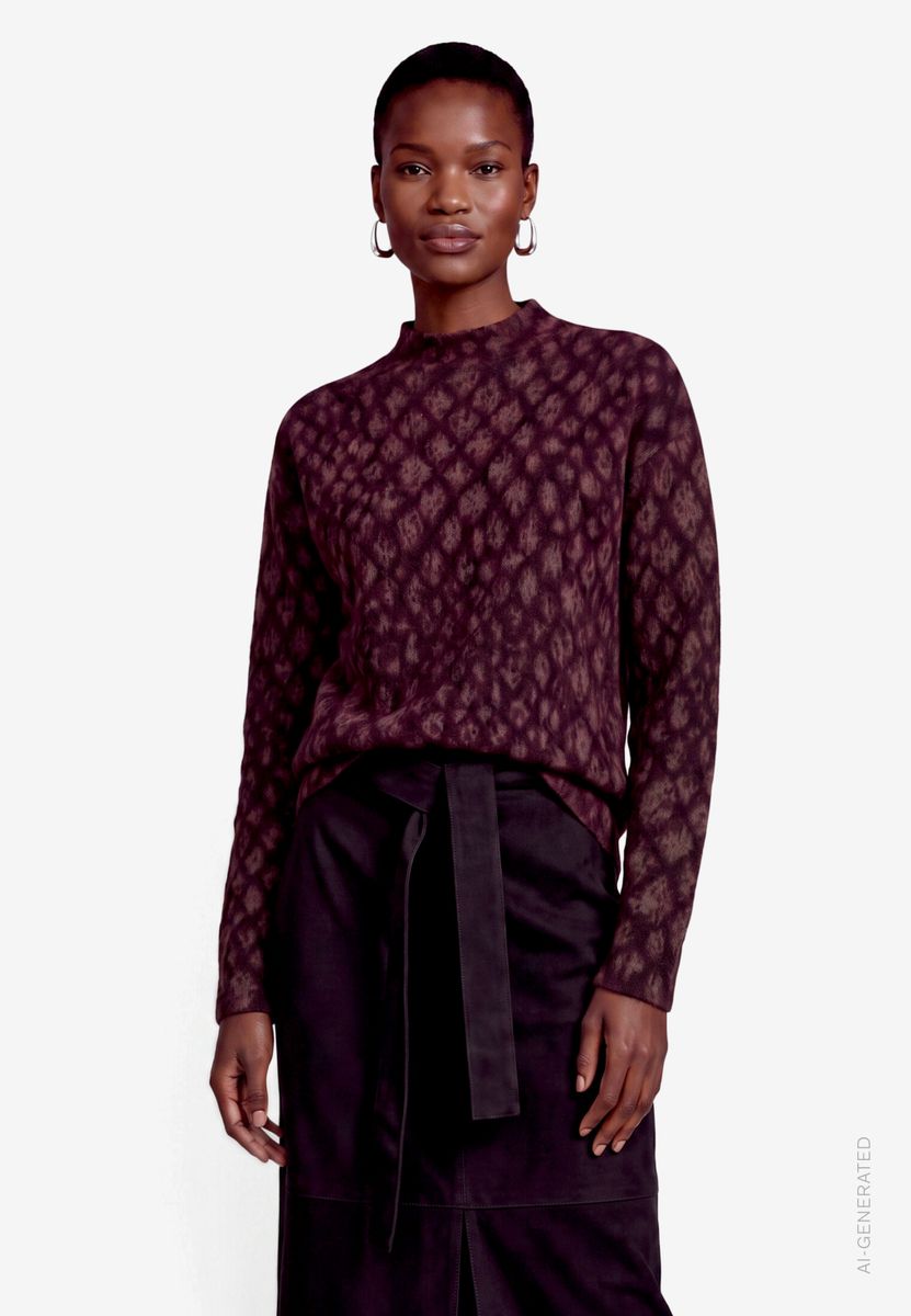 Damen Strickpullover mit Animalprint