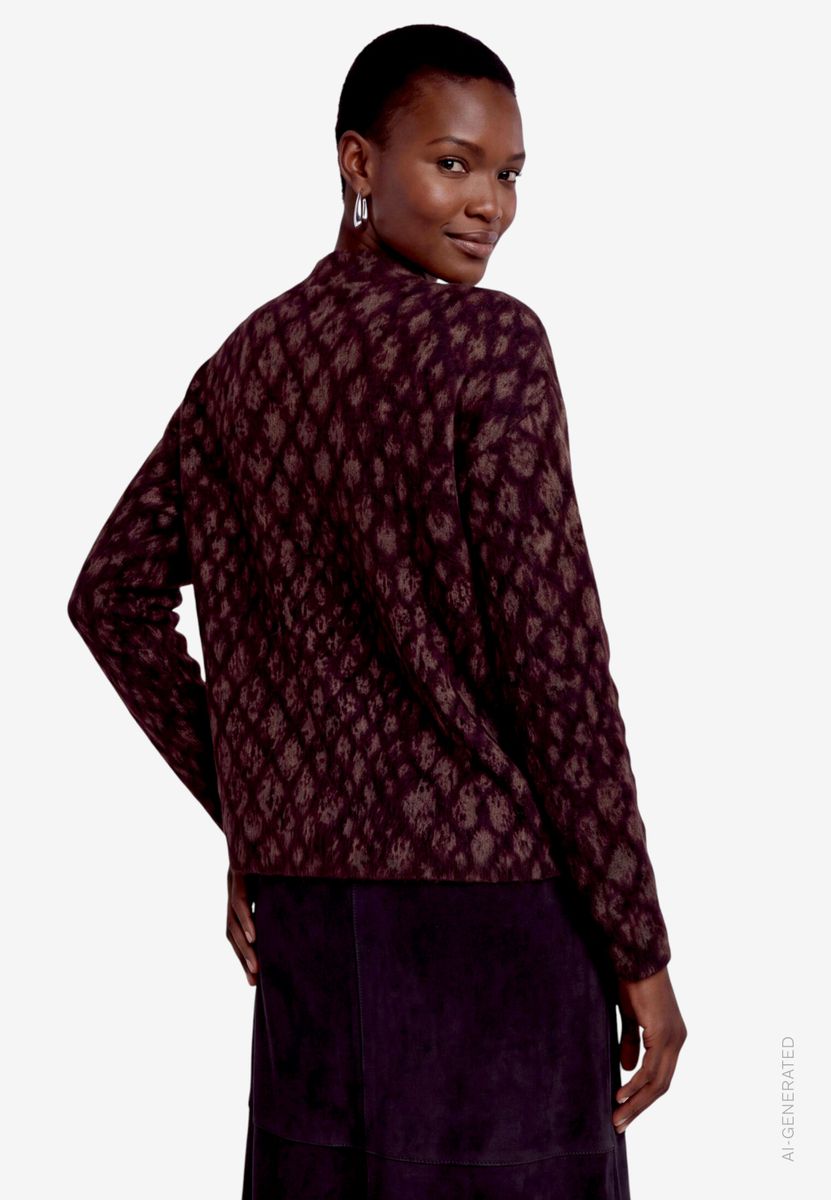 Damen Strickpullover mit Animalprint
