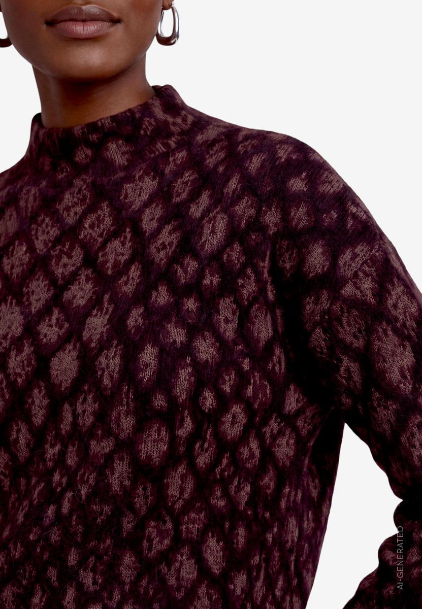 Damen Strickpullover mit Animalprint