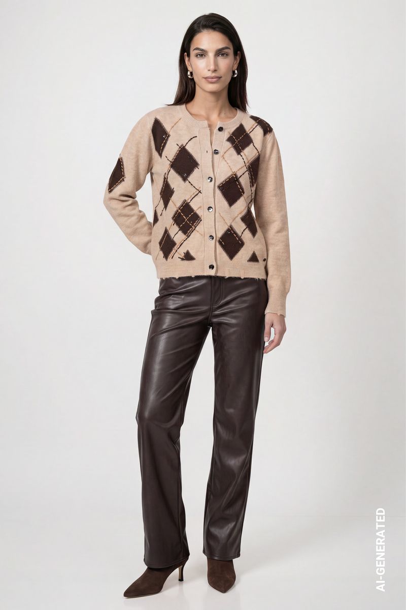 Lederimitat-Wide-Leg-Hose