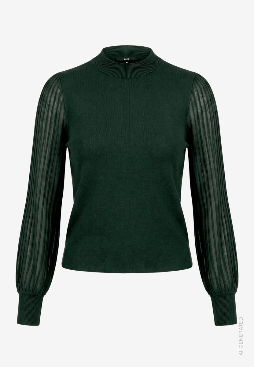 Damen Pullover mit transparenten Ärmeln
