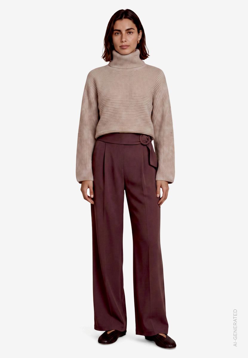 Damen Stoffhose mit Gürtel