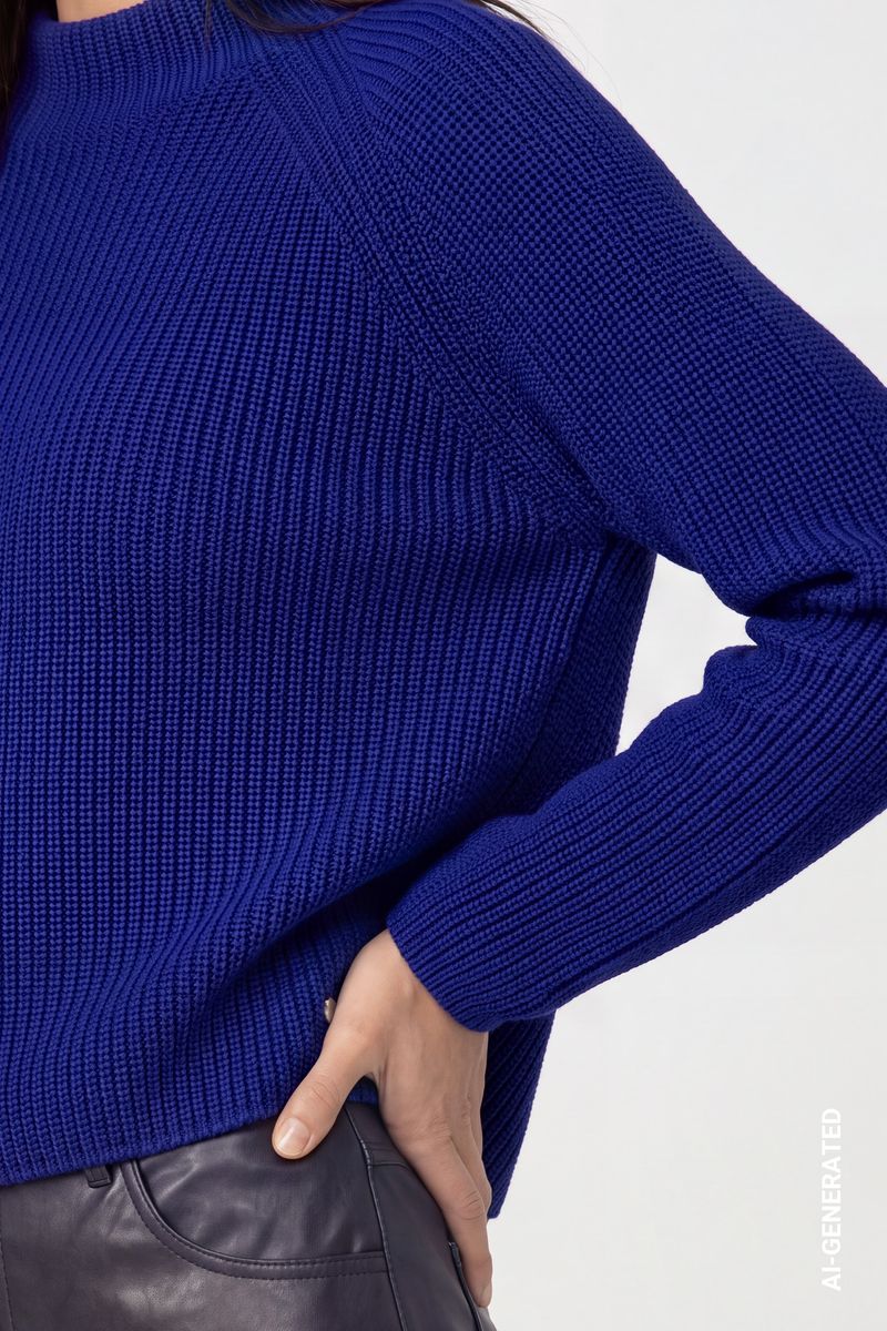 Strickpullover mit Stehkragen