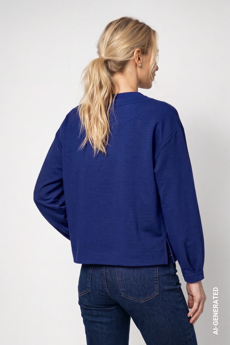 Sweatshirt mit samtigen Bindeband