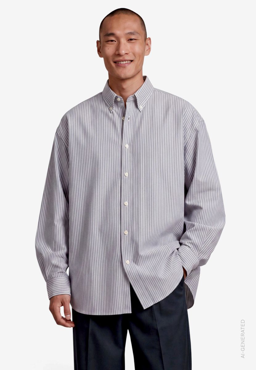 Oversize Hemd Herren mit Streifen