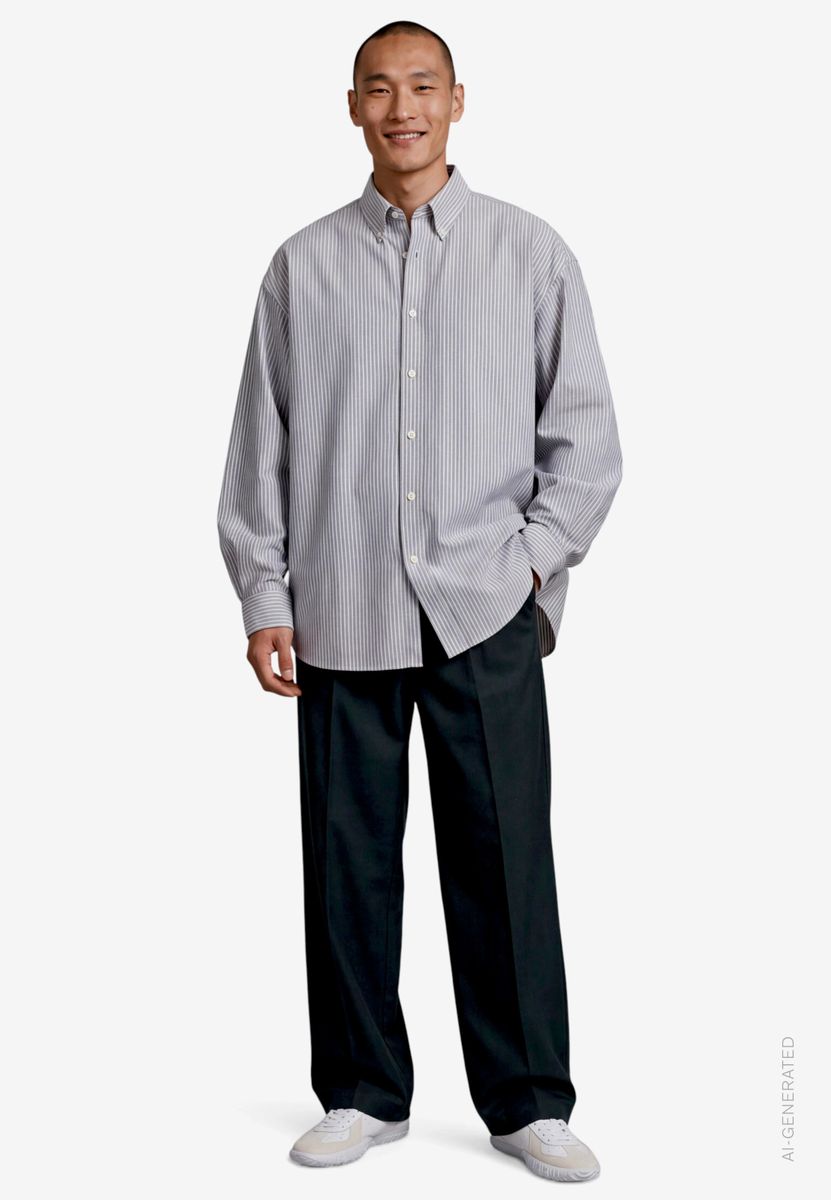 Oversize Hemd Herren mit Streifen