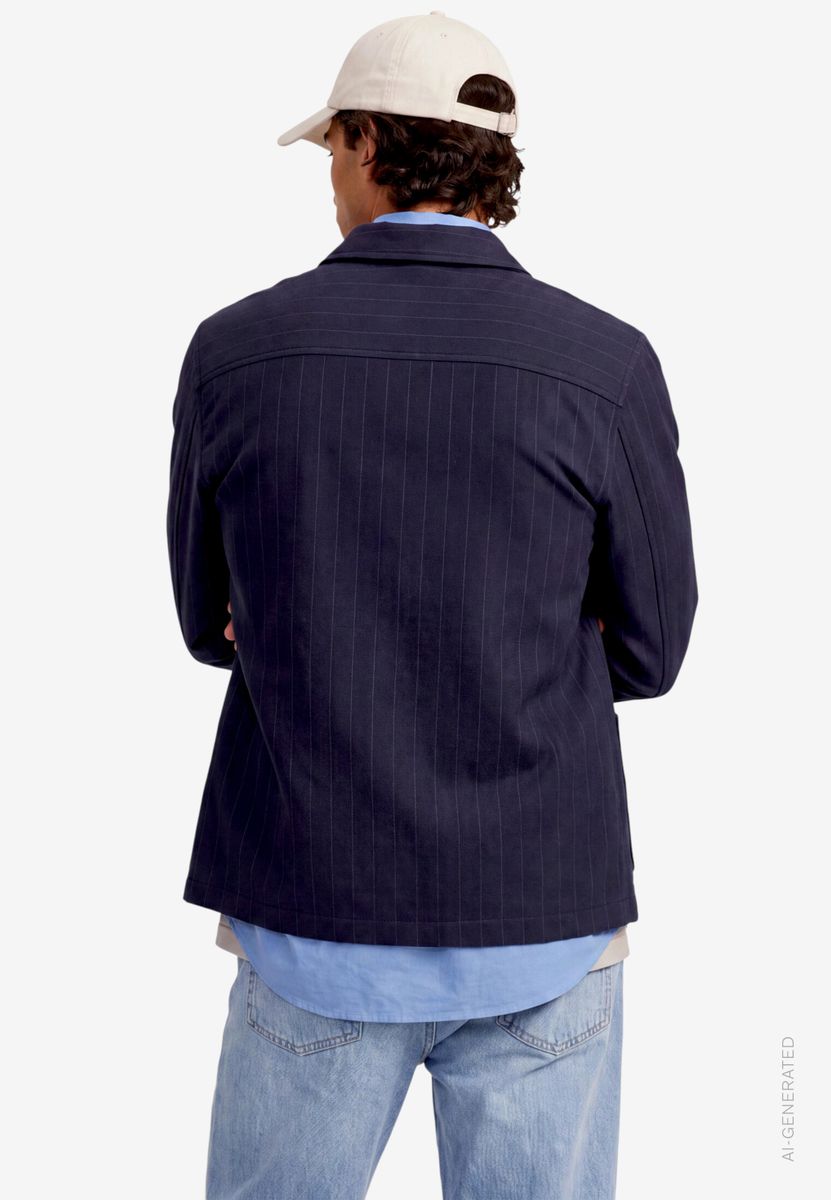 Herren Overshirt im Regular Fit mit Streifen