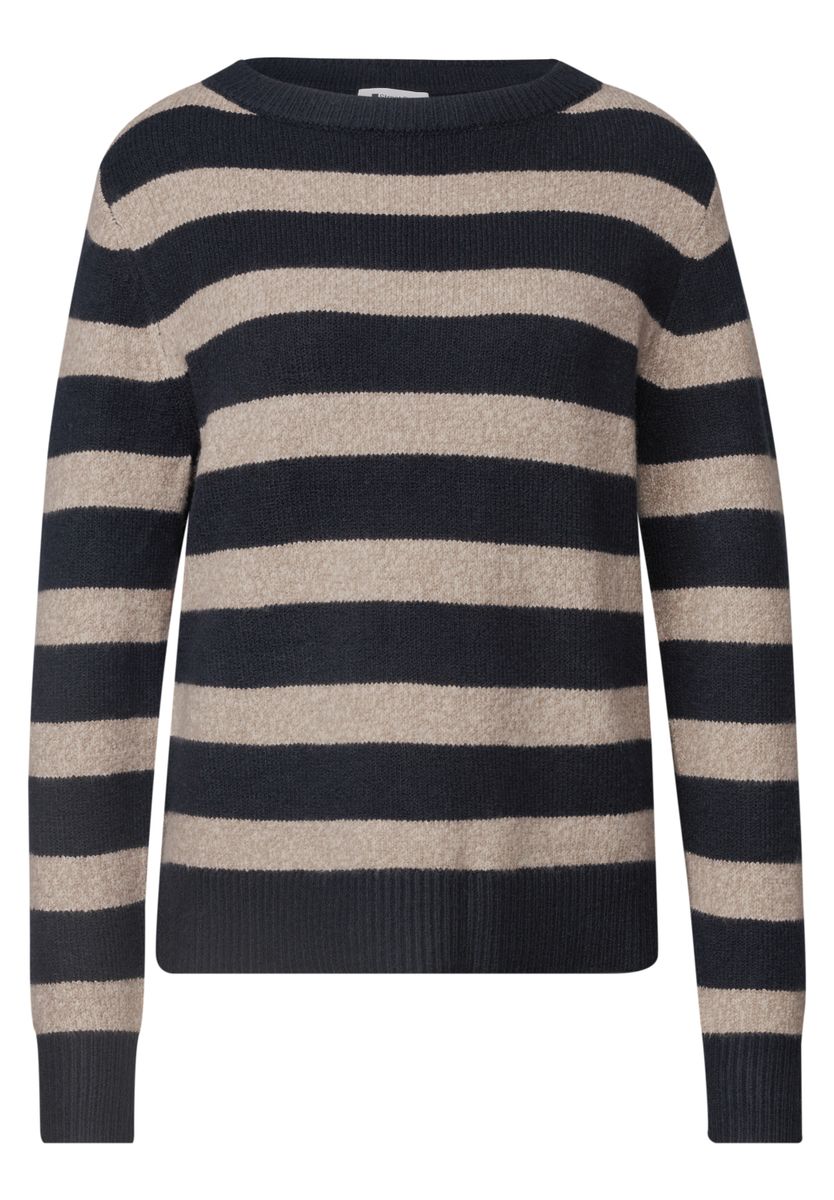 Pullover mit Boat Neck und Streifen