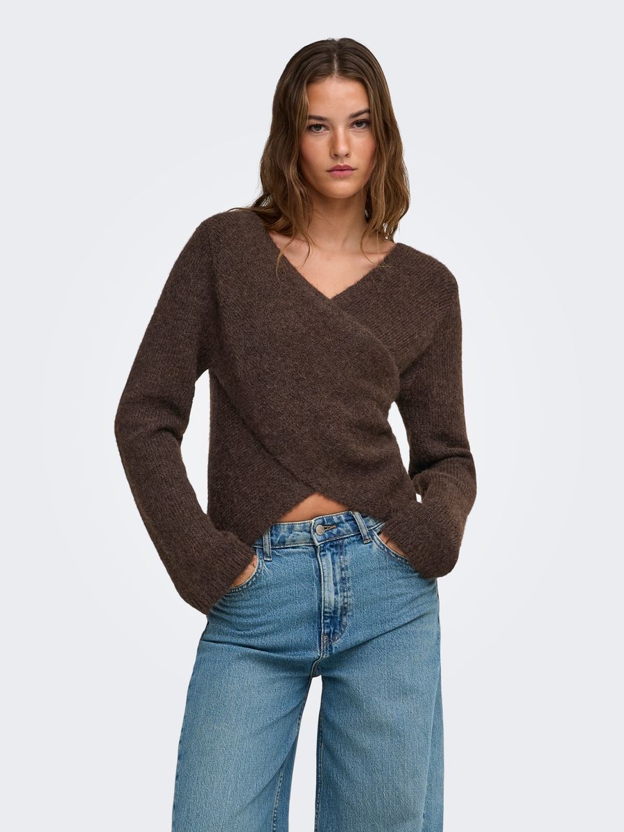 ONLMAGGIE LS CROSS V-NECK CC KNT