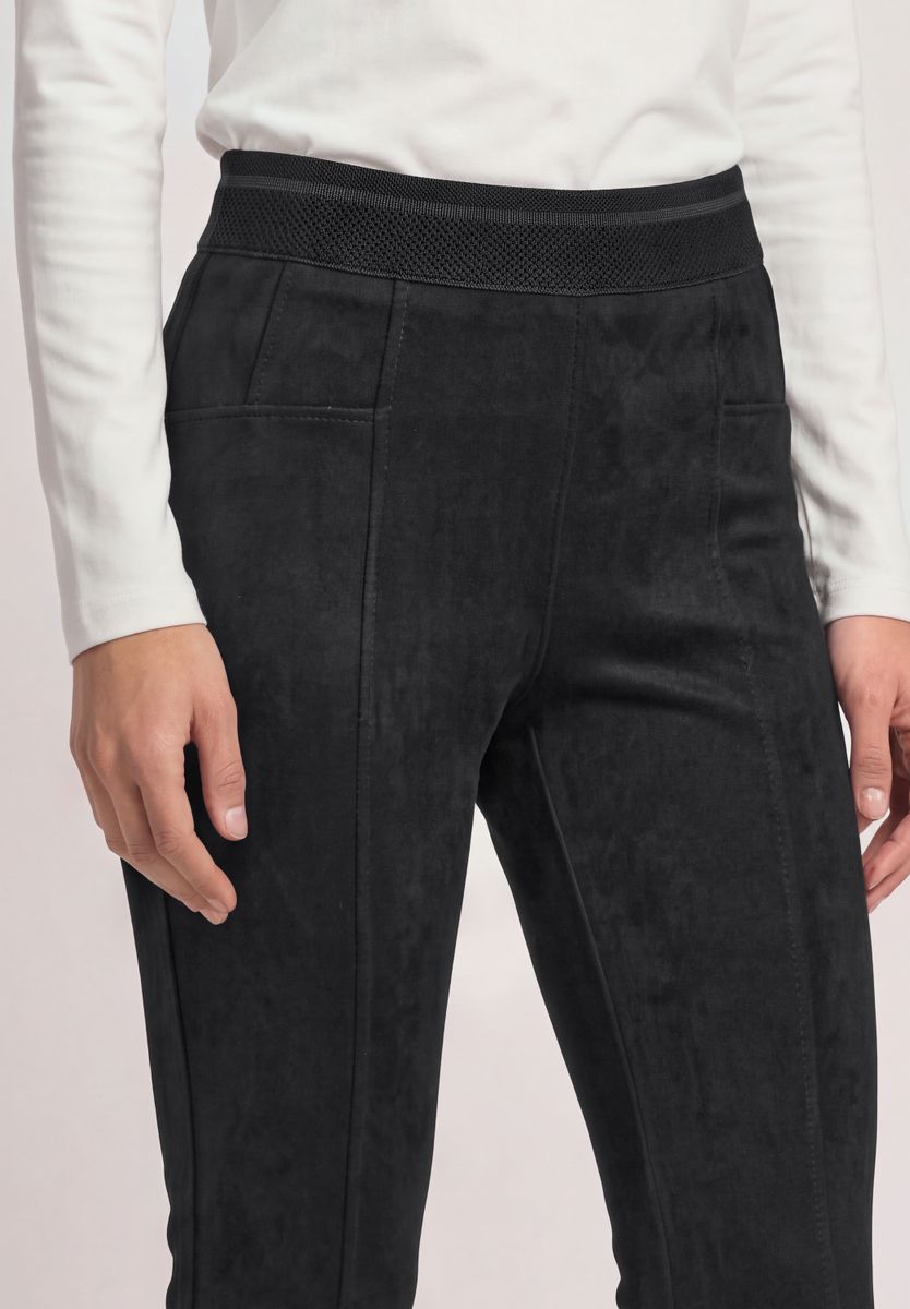 High Waist Skinny Leg Hose aus Velours