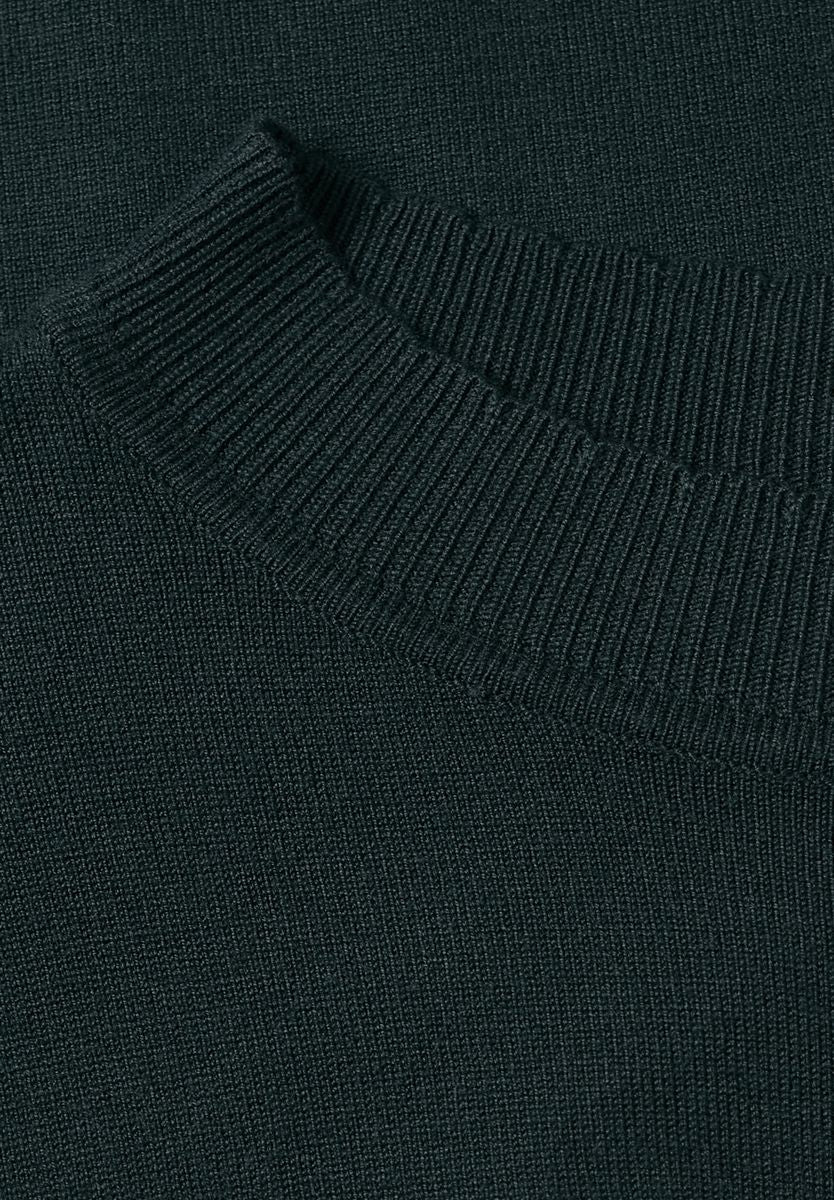 Langarm Pullover mit Turtle Neck und Raffung