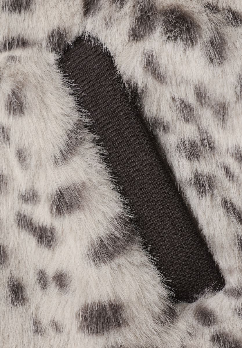 Fake Fur Jacke mit Animal Print