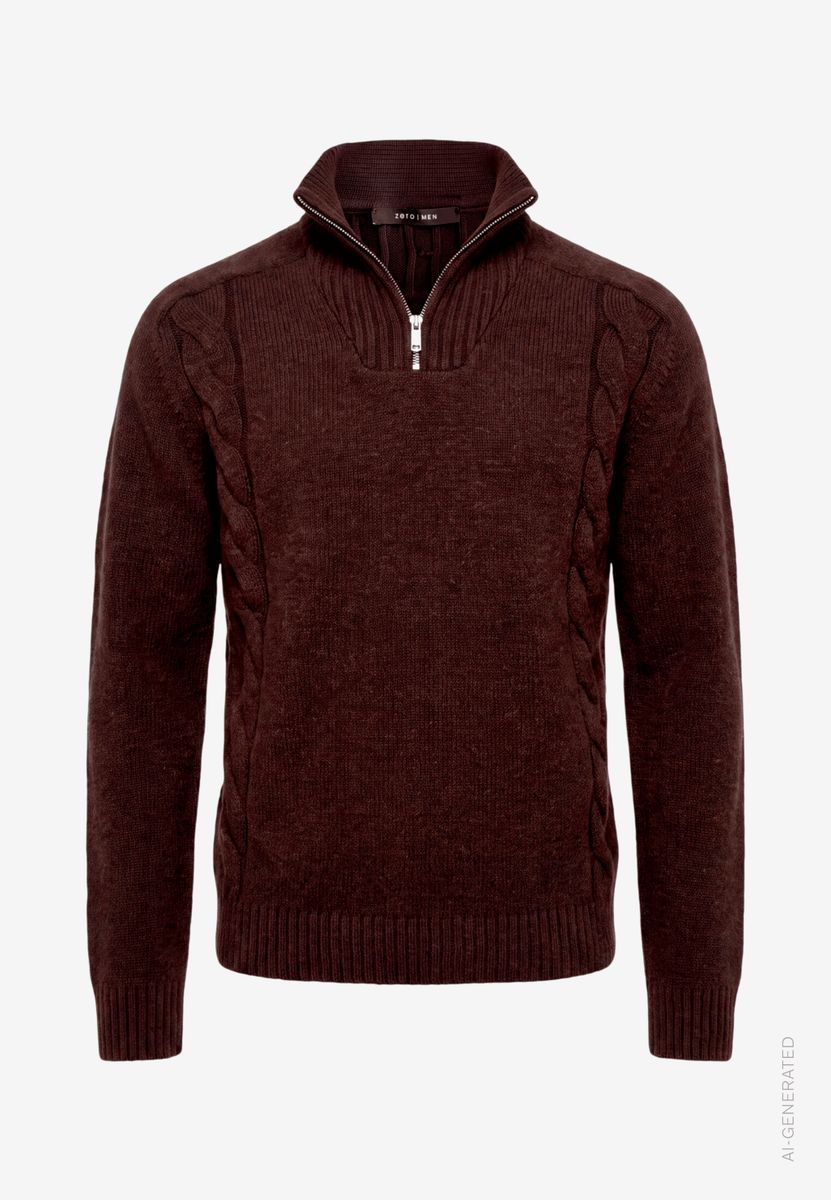 Herren Strickpullover mit Reißverschluss